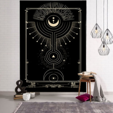 Witchcraft Tarot Tapestry Wall Hanging Black