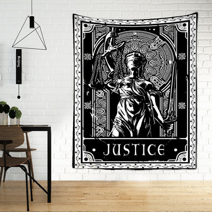 Black Tarot Cards Tapestry Wall Hanging Moon Star Medieval Europe Divination Hippie Tapiz Tapestry for Home Decor