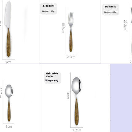 Stainless Steel Western Tableware Steak Knife, Fork And Spoon Suit