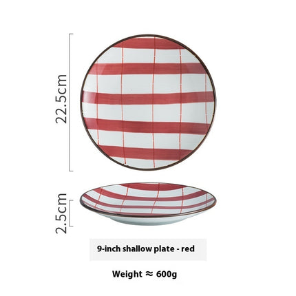 Creative Ceramic Round Shallow Household Western Cuisine Steak Plate