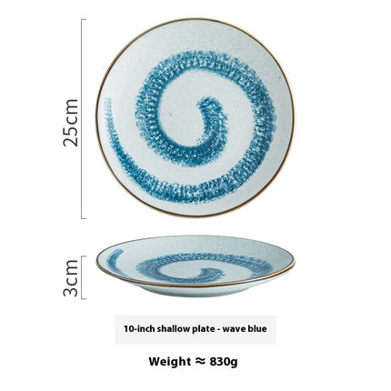 Creative Ceramic Round Shallow Household Western Cuisine Steak Plate