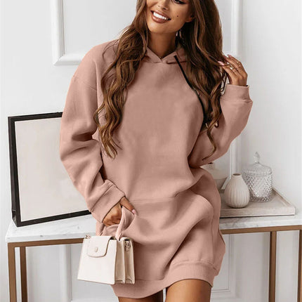 Autumn And Winter New Women's Solid Color Casual Sports Hoodie Sweater
