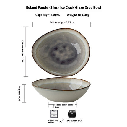 Vintage Ceramic Irregular Crackle Glaze Bowl