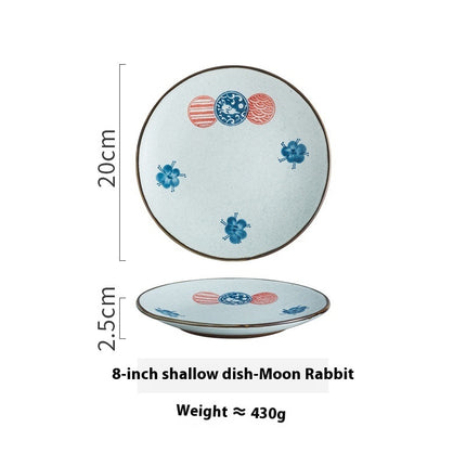 Creative Ceramic Round Shallow Household Western Cuisine Steak Plate
