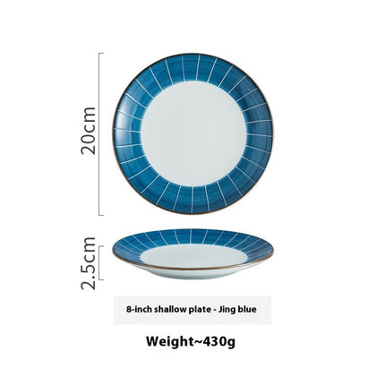 Creative Ceramic Round Shallow Household Western Cuisine Steak Plate
