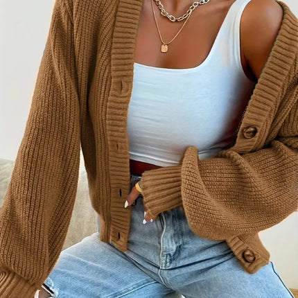 Autumn And Winter Solid Color Sweater Casual All-match Knitted Coat