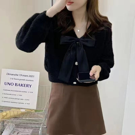 Short Artificial Mink Fur Sweater Coat