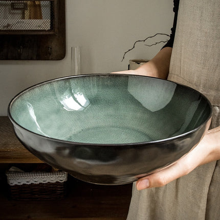 Vintage Ceramic Irregular Crackle Glaze Bowl