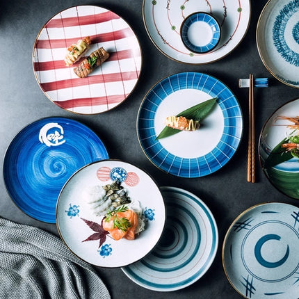 Creative Ceramic Round Shallow Household Western Cuisine Steak Plate