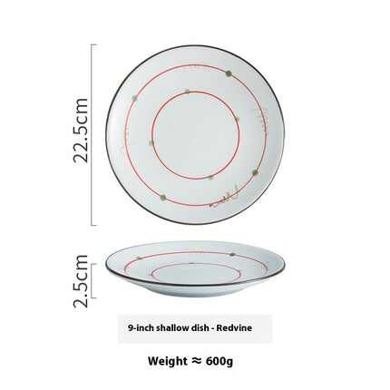 Creative Ceramic Round Shallow Household Western Cuisine Steak Plate