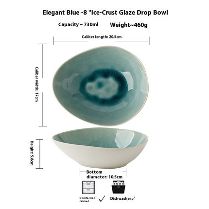 Vintage Ceramic Irregular Crackle Glaze Bowl