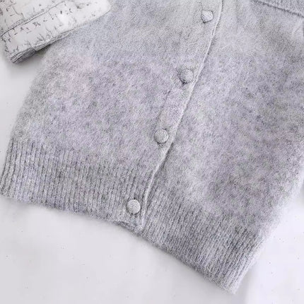 Sweet Soft Glutinous Short-sleeved Jewelry Knitted Coat