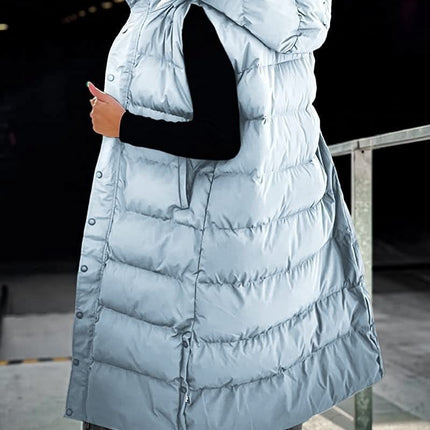 Women's Casual Mid-length Vest Zipper Single-breasted Jacket