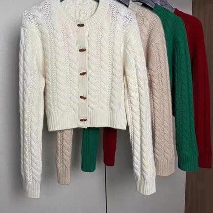 Women's Button Twist Cashmere Cardigan Sweater