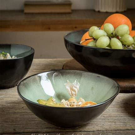 Vintage Ceramic Irregular Crackle Glaze Bowl