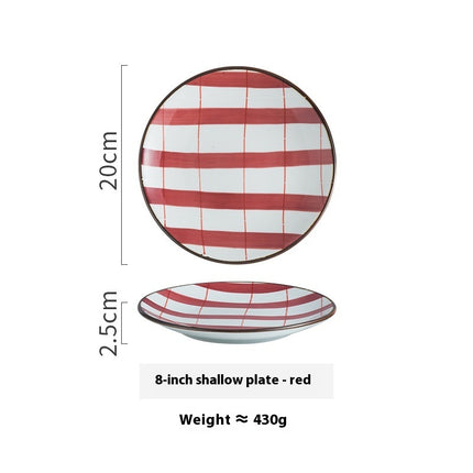 Creative Ceramic Round Shallow Household Western Cuisine Steak Plate