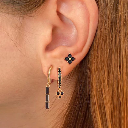 Affordable Luxury Fashion Flowers Zircon Earrings Plated With Real Gold