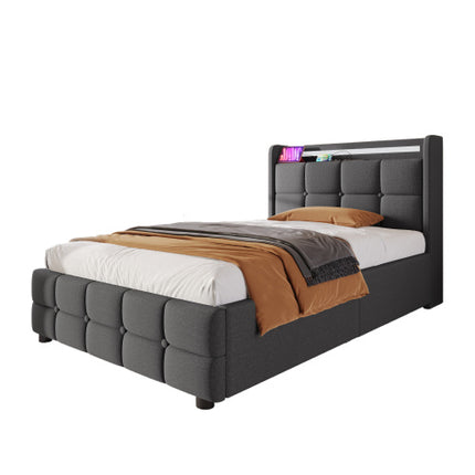 Einzelbett Aus Holz Ohne Matratze  Size  90cmx200cm