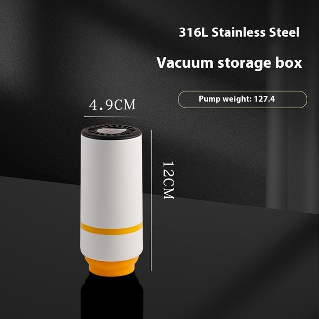 Stainless Steel Square Storage Box Refrigerator Quick-frozen Storage Box Lunch Box Bento Box Sealed Vacuum Crisper