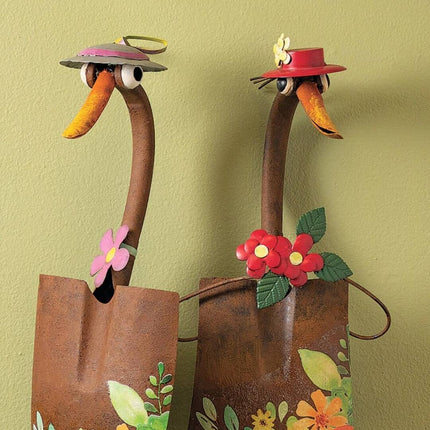 Cute Duck Garden Art Shovel Spade Art Craft Wrought Iron Decoration