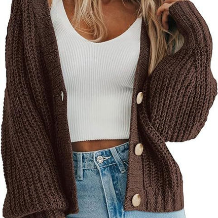 Women's Thick Knitted Cardigan Sweater