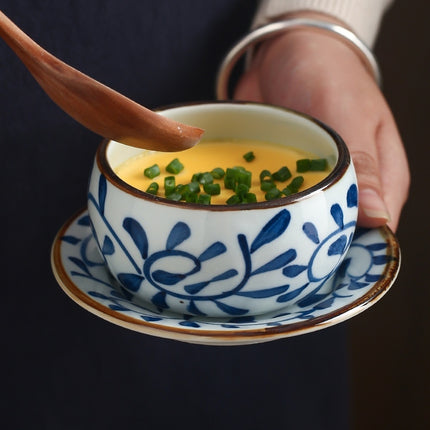 Ceramic Small Tureen Household Steam Eggs Stew Bowl With Cover