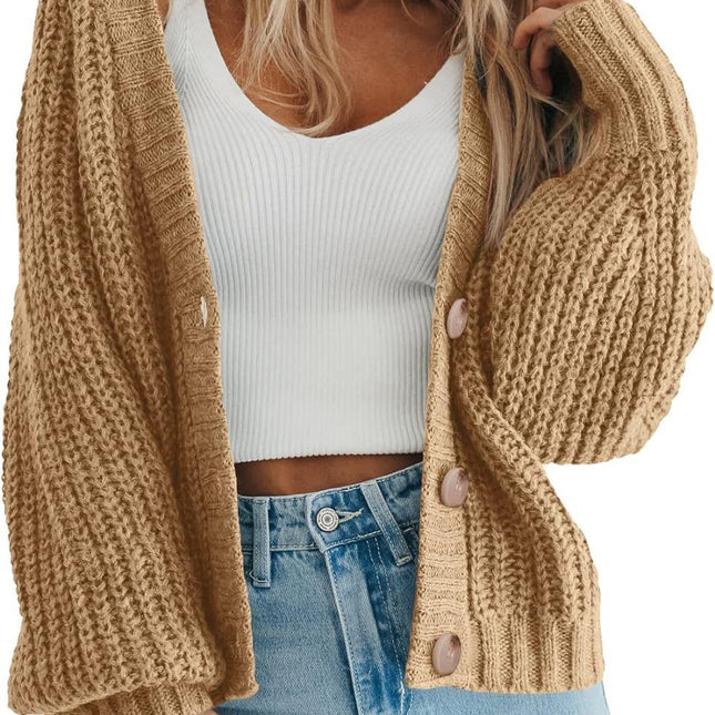 Women's Thick Knitted Cardigan Sweater