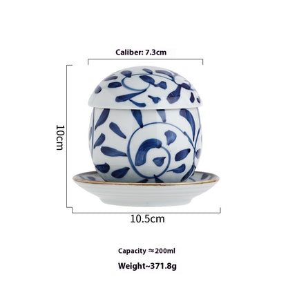Ceramic Small Tureen Household Steam Eggs Stew Bowl With Cover