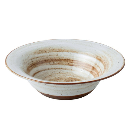 Vintage Brush Pattern Straw Hat Bowl Ceramic Tableware