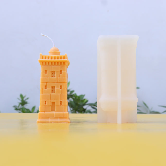 Silicone Mold For Candles In European Style Square Building Lighthouses