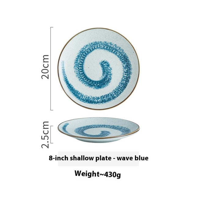 Creative Ceramic Round Shallow Household Western Cuisine Steak Plate