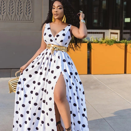 Sexy Dresses Women Party Ladies Belt Plus Size Forked Club Dresses