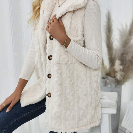 Double-sided Plush Pocket Cardigan Lapel Vest Casual Jacket