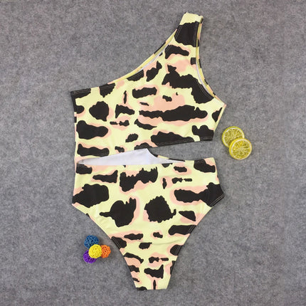 One-Piece Swimsuit Leopard Print One-Piece Swimsuit European and American Bikini