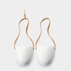 Leather cord bright white 2pa / Small and medium