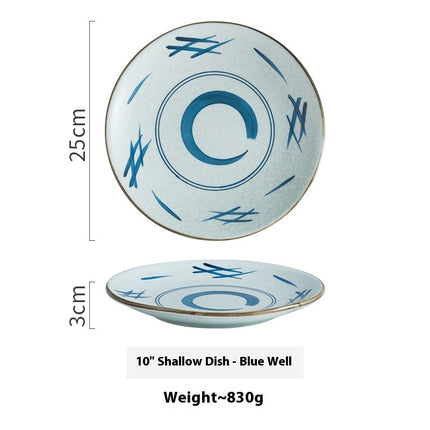 Creative Ceramic Round Shallow Household Western Cuisine Steak Plate