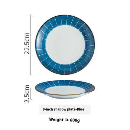 Creative Ceramic Round Shallow Household Western Cuisine Steak Plate