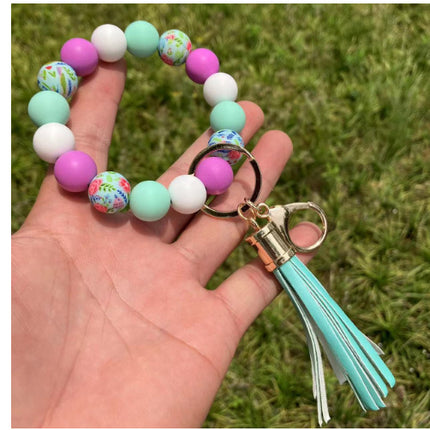 Silicone Beads Key Pendants Bracelet