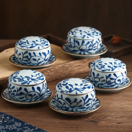 Ceramic Small Tureen Household Steam Eggs Stew Bowl With Cover