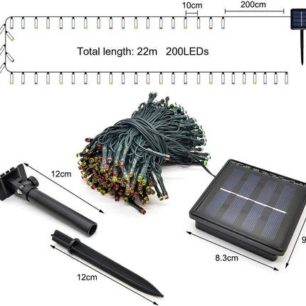 Solar Lichterkette Beleuchtung Kette 50- 200 LED Party Garten AuBen Deko