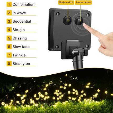 Solar Lichterkette Beleuchtung Kette 50- 200 LED Party Garten AuBen Deko