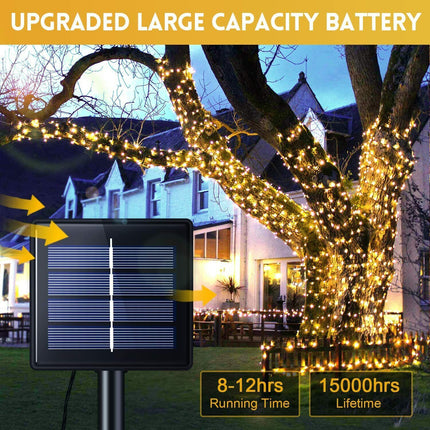 Solar Lichterkette Beleuchtung Kette 50- 200 LED Party Garten AuBen Deko