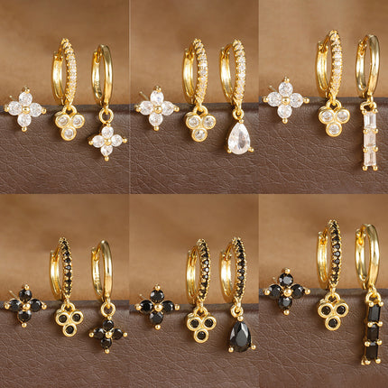 Affordable Luxury Fashion Flowers Zircon Earrings Plated With Real Gold