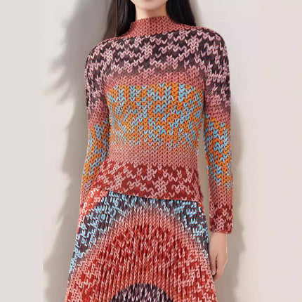 High-end Western Style Pleated Skirt Fashion Women's Two-piece Suit