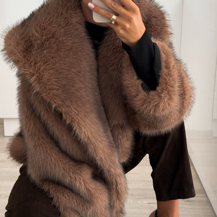 Solid Color Plush Coat Fur Women's Clothing