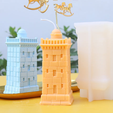 Silicone Mold For Candles In European Style Square Building Lighthouses