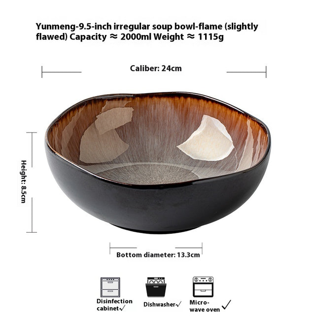 95 Inch Ceramic Irregular Soup Bowl