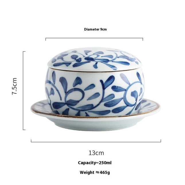 Ceramic Small Tureen Household Steam Eggs Stew Bowl With Cover