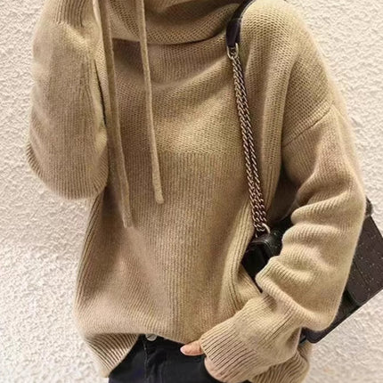 Women's Sweater Thicken Lazy Style All-match Long-sleeved Autumn Winter Warm Casual Sweater For Women