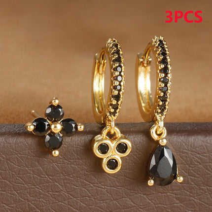 Affordable Luxury Fashion Flowers Zircon Earrings Plated With Real Gold